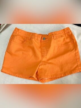 Never Worn Wonderful Color Orange Jean Shorts,Elastic Waist Size XLG